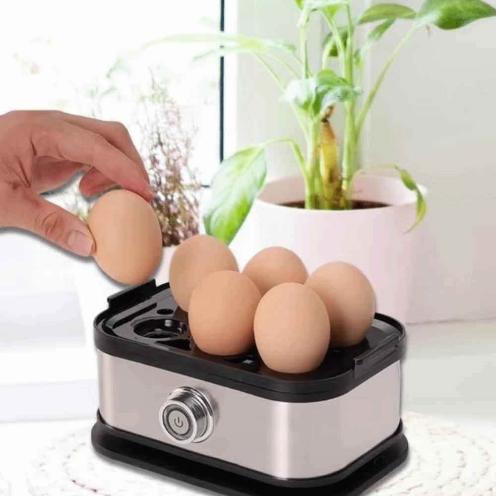 200W Power Eggs Boiler Space Saving 6 Eggs Capacity Smart Egg Cooker Stainless Steel Auto Shut-Off Rapid Egg Cooker