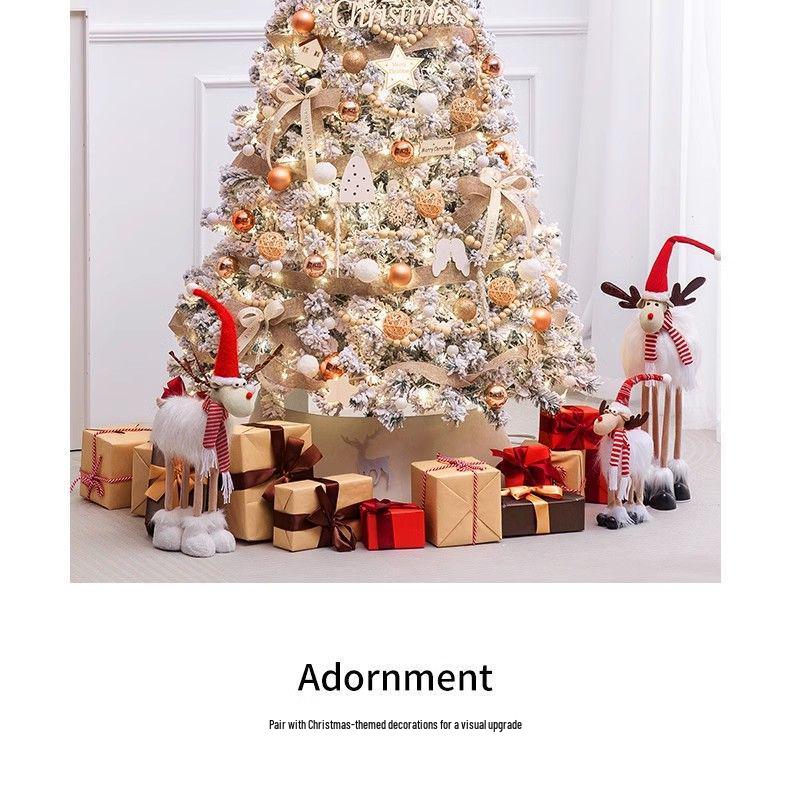 Snowfall White Flocked Christmas Tree - 1.2/1.5/1.8/3m Bare Tree for Home Decoration