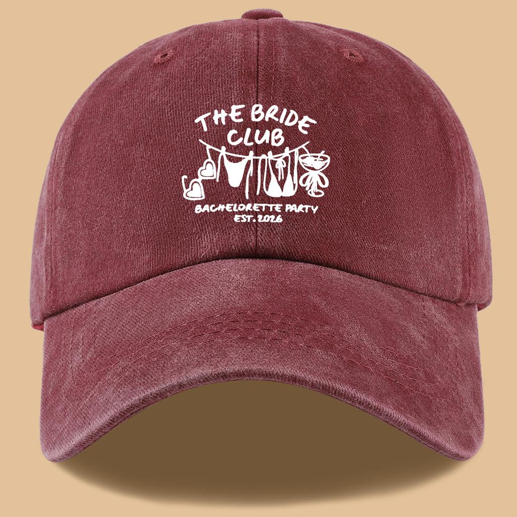 Bachelorette Party Themed Printed Baseball Cap for Brides Stylish Breathable Sun Hat Stylish and Versatile Unisex Design Adj