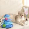 4-Layer Feather Cat Turntable With Fun Toy Ball And Playing Stick - Interactive Toy For Cats