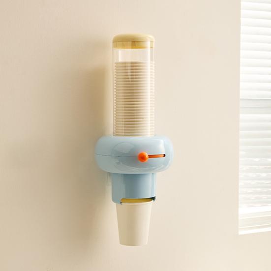 Paper Cup Holder Dust-Proof Transparent Cover Large Capacity Dispenser with Disposal Cups Portable Paper Cup Storage Container