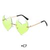 Novel Rimless Devil Ear Heart Shape Sunglasses for Women Men Trendy Creative Party Halloween Cosplay Glasses UV Protection