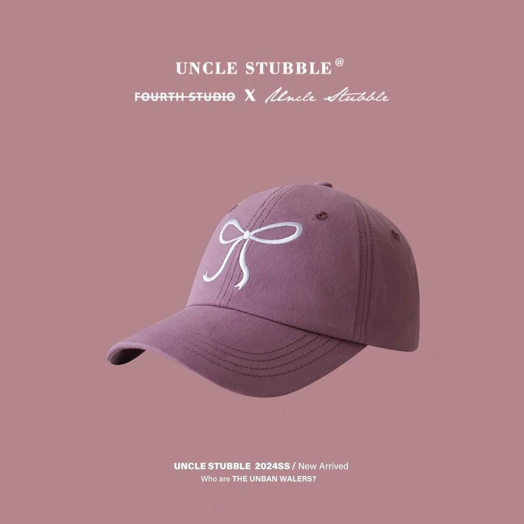 Adorable Korean Bowknot Baseball Cap For Girls Allseason Soft Top Pink Hat