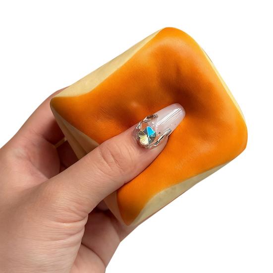 

Hawaiian Bread Squeeze Toy Slow Rising Stress Relief Flavored Bread Pinch Sensory Toy Kids Adults Soft Calming Bread Fidget Toy золотистый