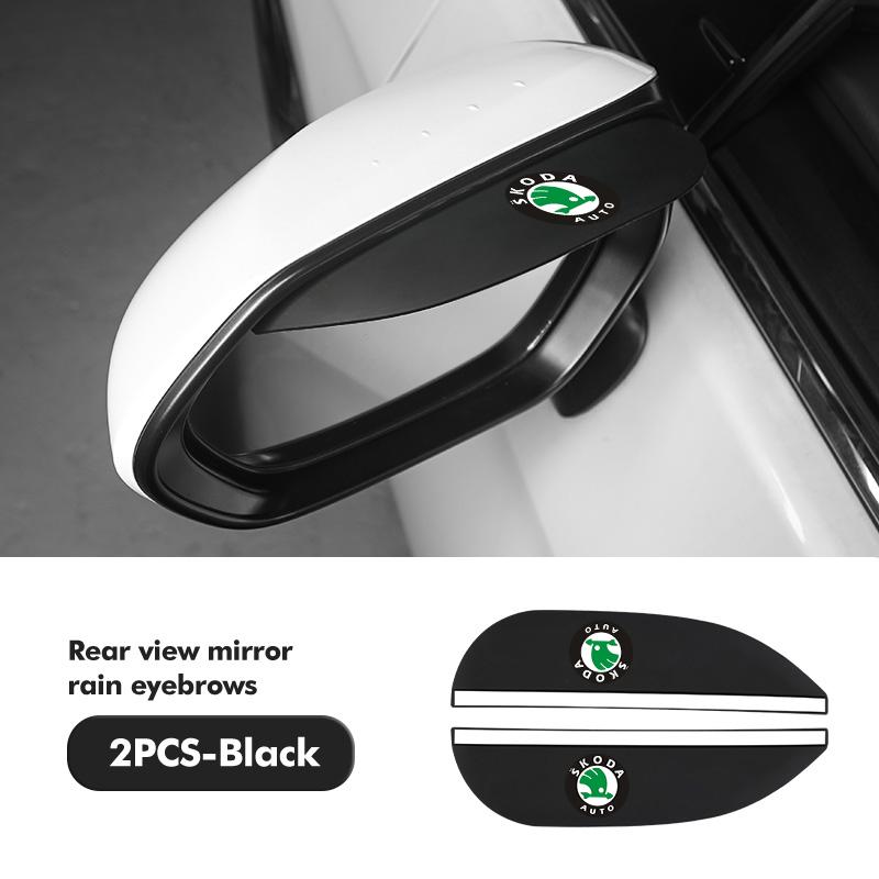 AAABQ1 For Skoda 2PCS Soft Rubber Rearview Mirror Rain Eyebrow Styling Accessories Fabia Kamiq Superb Scala Enyaq-iV MK3 VisionS Yeti