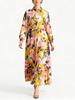 2026 Spring European & American Style Elegant Print Long Sleeve High Waist Dress for Women
