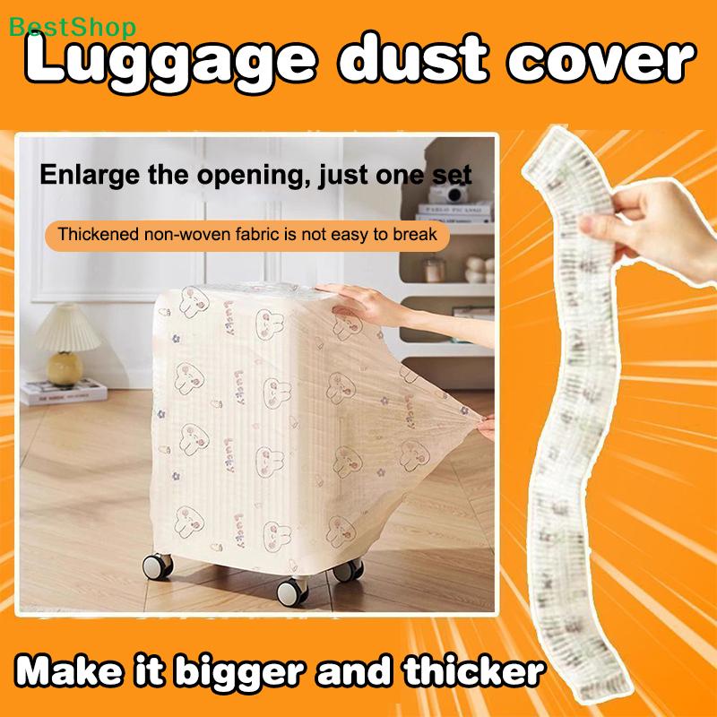 Universal Full-Cover Disposable Non-Woven Luggage Dust Cover - Travel Suitcase Storage Protector for Rainproof Protection