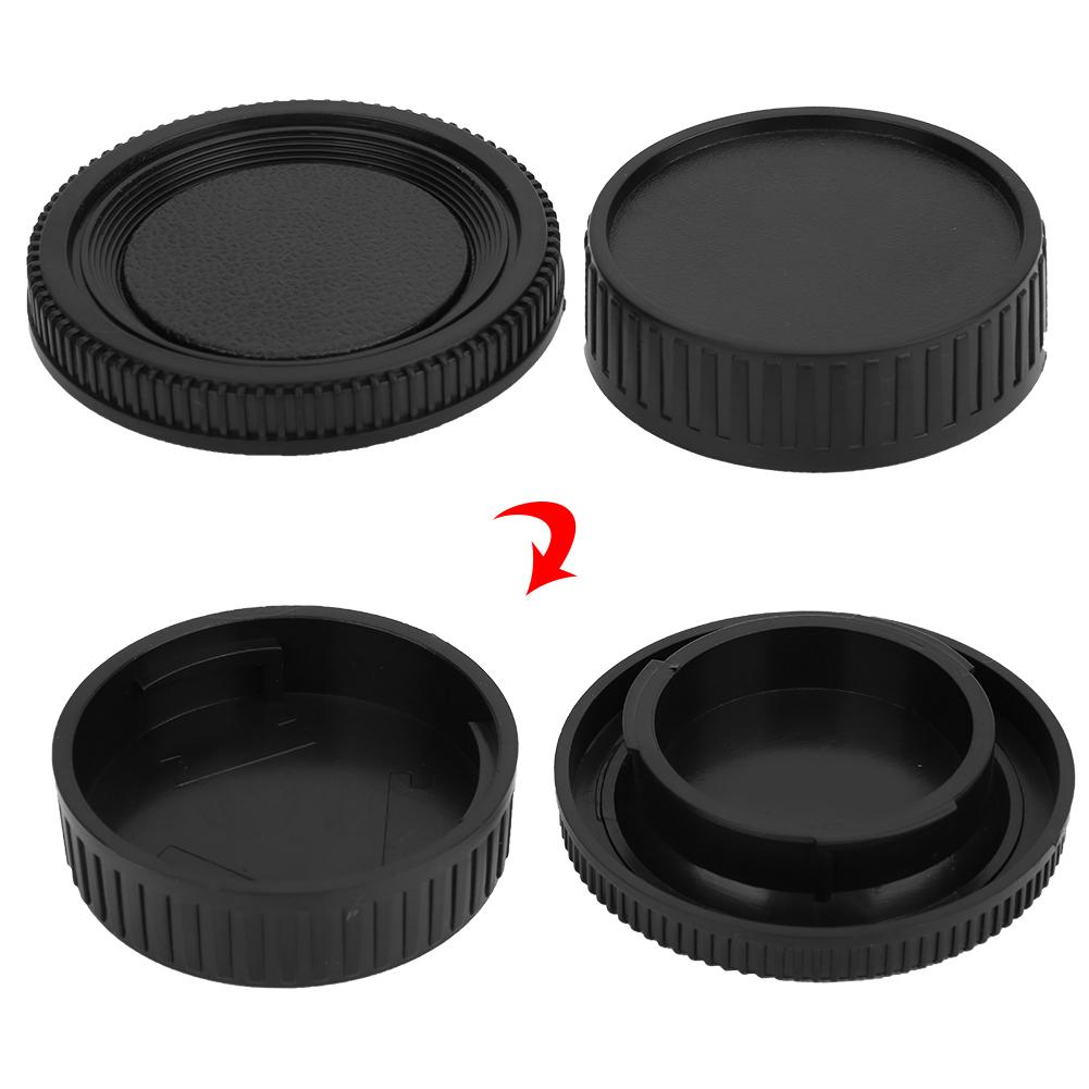 Black Plastic Portable Lens Rear Cover Body Front Cap Kit Fit for Minolta MD Mount Camera