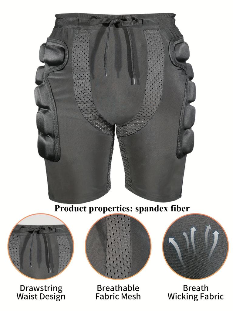 1 Piece Men's Snowboard Compression Shorts, 3D Protective Padded Compression Shorts - Athletic Style for All Seasons.