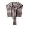 2026 Autumn/Winter Women's Korean Cashmere Knit Shawl, Black & White Striped Resort Style Scarf