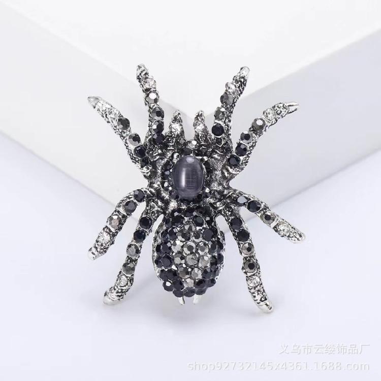 Personalized Fashion Spiders Brooch Delicate Alloy Spiders Brooch with Crystal Embellishment for Evening Wear Parties