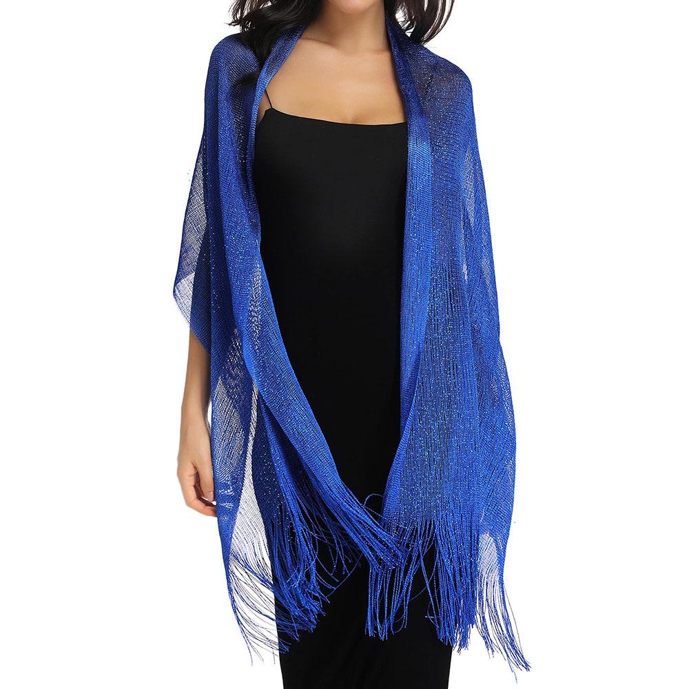 European Gold and Silver Tassel Shawl for Weddings and Parties