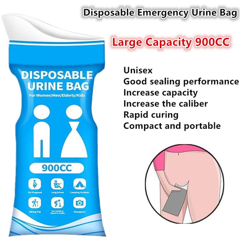 5 Pezzi Sacchetti Urina Emergenza Esterna 900ml Usa e Getta Viaggio Toilette Mobile Urinale Portatile per Donna Bambino Uomo Sacchetto per Vomito
