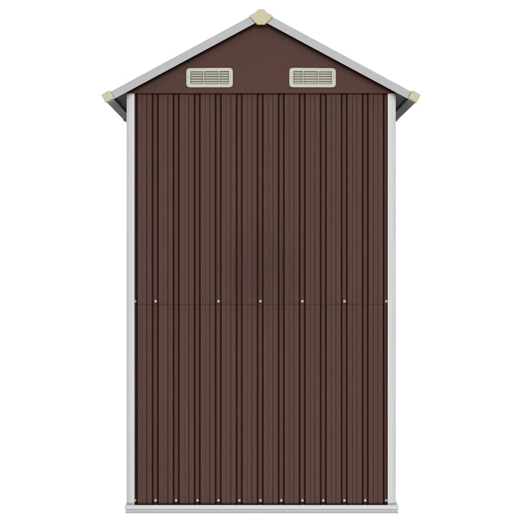Vidaxl Garden Shed, Brown, 192X152.5X237 Cm, Galvanized Steel