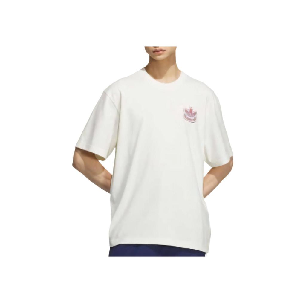 Adidas Originals Sports Casual Comfortable Skin-Friendly Fashion Simple Short Sleeve T-Shirt Unisex Tops Han-Jade-White KC3108