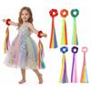 6Pcs Rainbow Gymnastics Long Ribbon Multicolor Elastic Dance Ribbons Rhythm Streamers  Dance Party