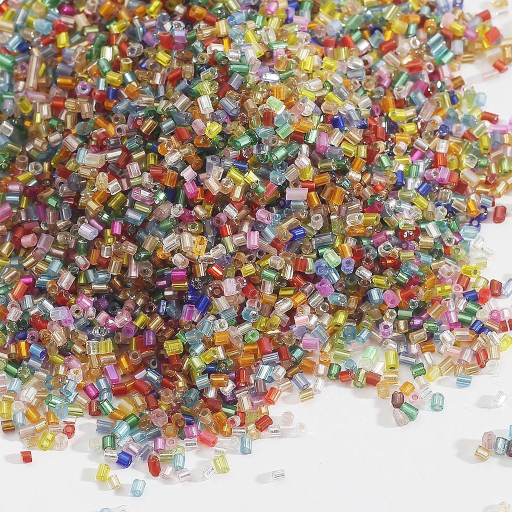 2mm Silver-Lined Glass Seed Beads: Handmade DIY Jewelry & Clothing Accessories, Transparent Loose Beads.