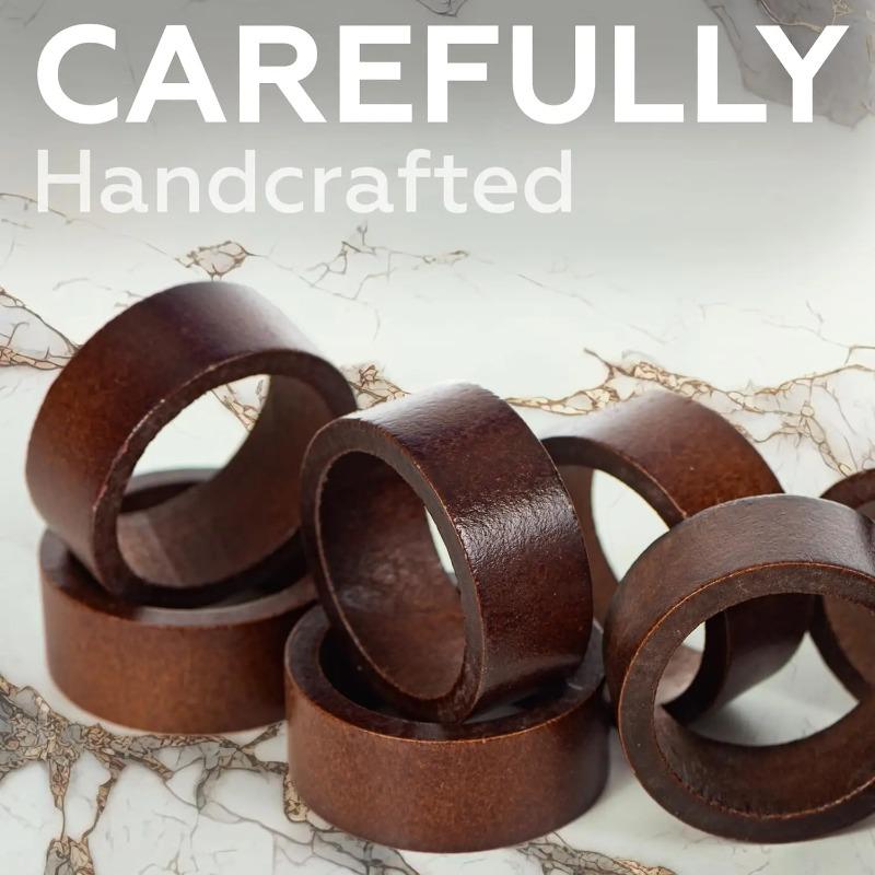 Wood Napkin Rings Dining Table Napkin Holder Decorative Holiday Napkin Rings for Wedding Party Dinner Table Decoration