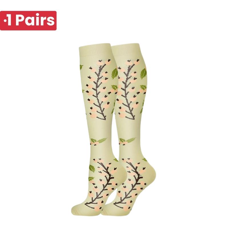 1Pairs 58 StylesNew Flower Animals Compression Socks for Leggings Breathable Running Pressure Soccer Adult Socks Pressure Socks