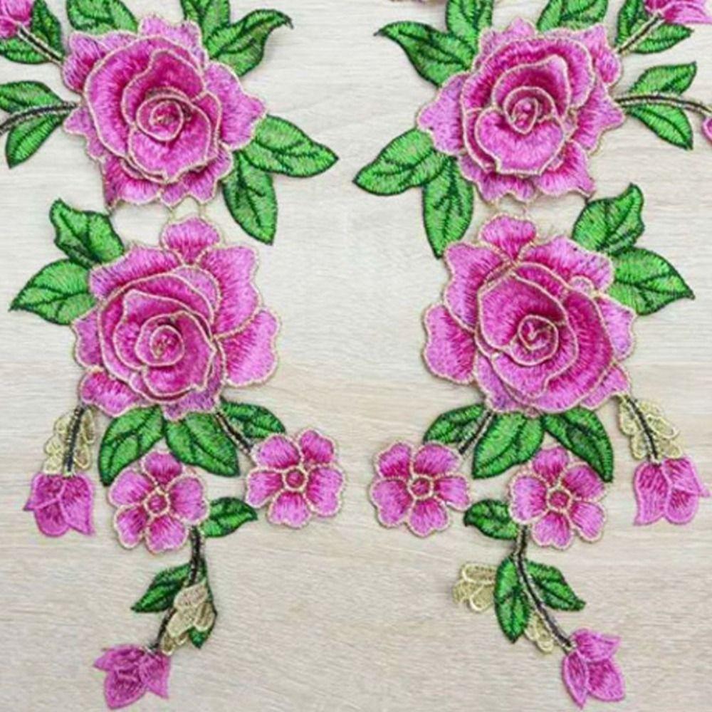Stylish Flower Embroidered Patches Elegant DIY Sewing Patches Fabric Patches Dress Repair