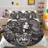 Beauty Skull Printed Bed Set Twin Size Polyester Comforter Cover Set Teen Design Superior Home Bedclothes