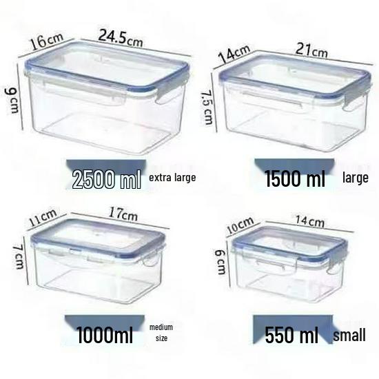 Food Grade Freshness Box: Kitchen Refrigerator Storage, Microwave-Safe Lunch Box with Lid