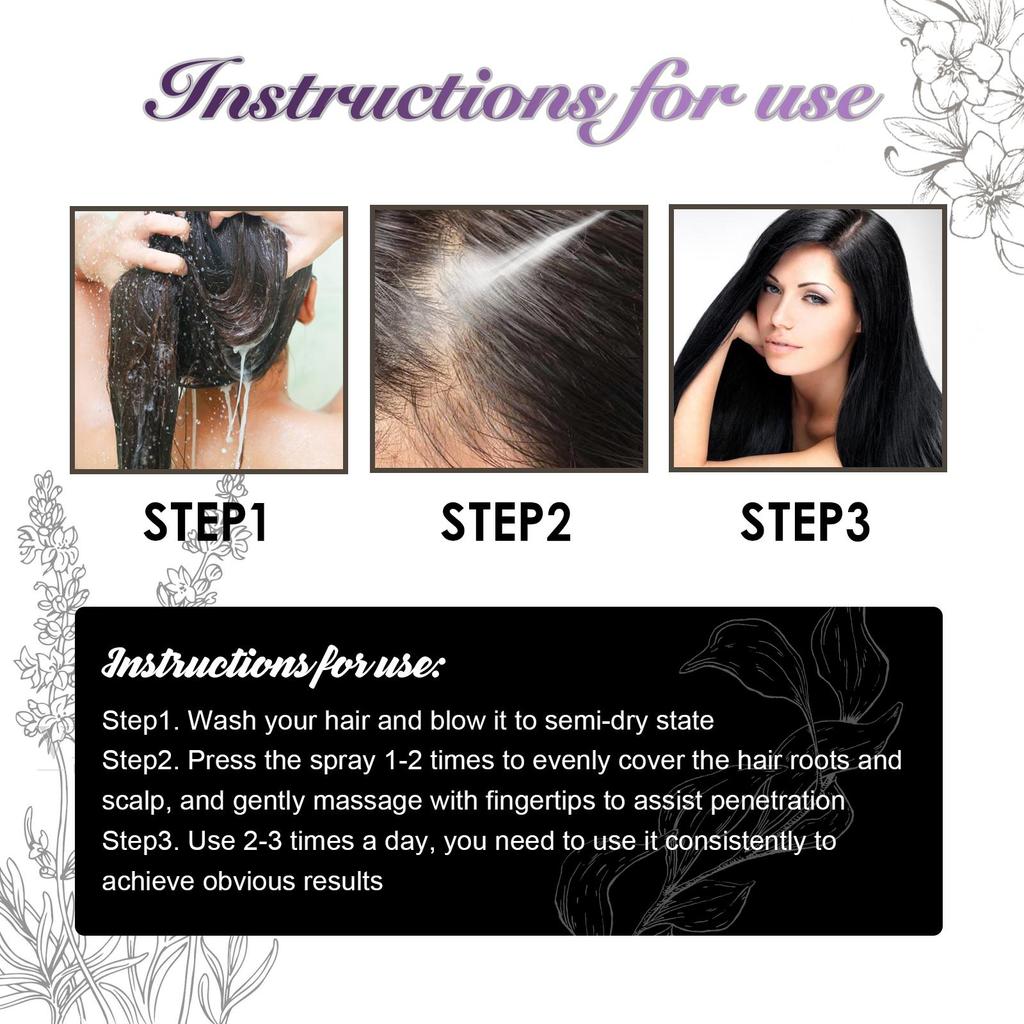 EELHOE Spray capillaire oignon romarin Hydratation profonde Cuir chevelu Lisse & Brillant Spray revitalisant pour cheveux