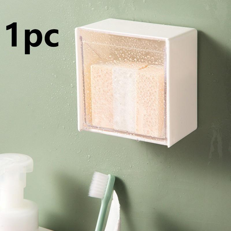 

Plastic Makeup Organizer - for Cotton Pads, Hair Ties, Lipstick Storage,Lightweight,Storage Box with Adhesive Backing Flip Cover