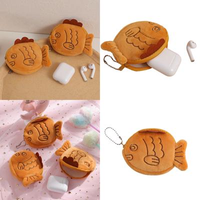 Women Cute Fish Plush Coin Purse Keychain Change Purse Small Wallet Girls Lovely Earphone Storage Bag Child Coin Pouch