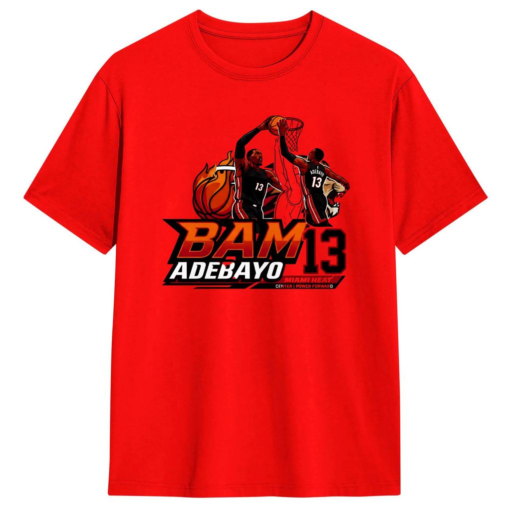 Bam Adebayo 13 Poster TShirts Unisex Funny 100 Cotton Tee Shirt Crew Neck Short Sleeve T Shirt Classic Tops