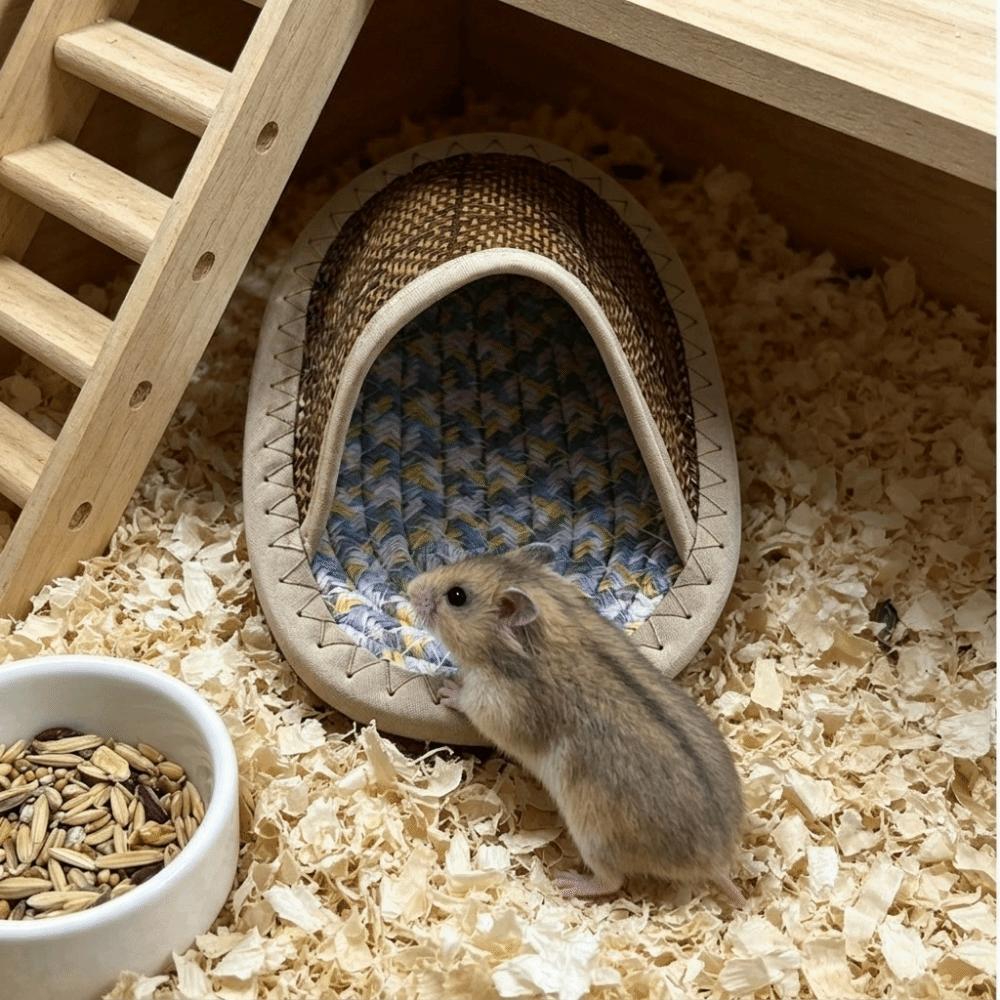 Slipper Shape Hamster Cool Nest Breathable Weave Pet Cave Nest Scratch Resistant Wear Resistant Small Pet Bed Pet Resting