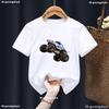 2026 Summer Casual T-Shirt Fun Monster Animal Truck Pattern Print Boys' Fashion Harajuku Cute