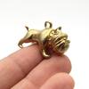 Pure Brass Cute Cartoon Dog Key Chain Pendants Vintage Metal Copper Animal French Bulldog Pug Figurines Keychain Hanging Jewelry.