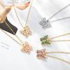 Gold-Plated Crystal Zirconia Butterfly Choker Necklace - Fresh Pastoral Style