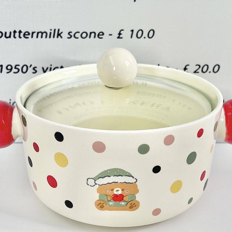 

Polka Dot Instant Noodle Bowl with Lid