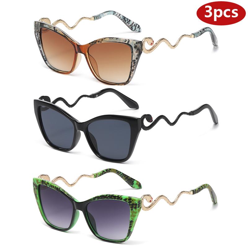 1/3pcs Retro Cat Eye Sunglasses Women Large Frame Gradient Fashion Brand Sun Glasses Punk Unisex Stylish Shades UV400 Eyewear