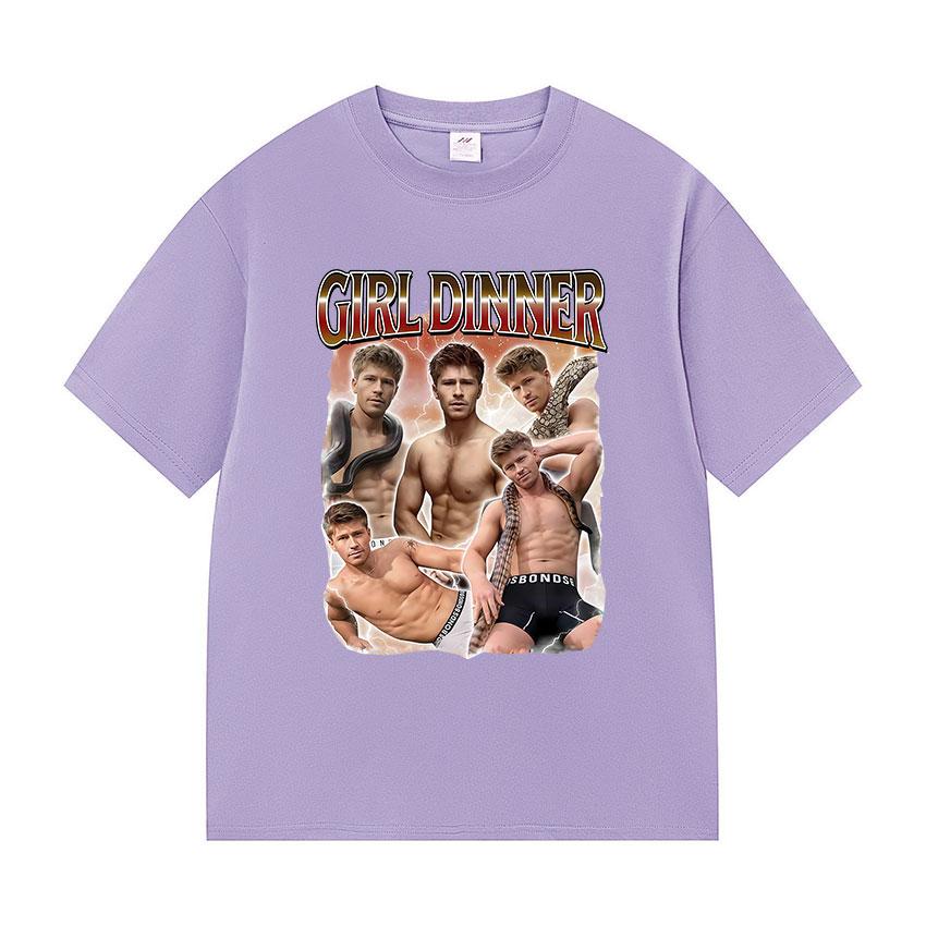 Robert Irwin Girl Dinner Funny Graphic T Shirt Unisexs Vintage High Quality Fashion Tshirts Y2k Harajuku Oversized Cotton Tshirt