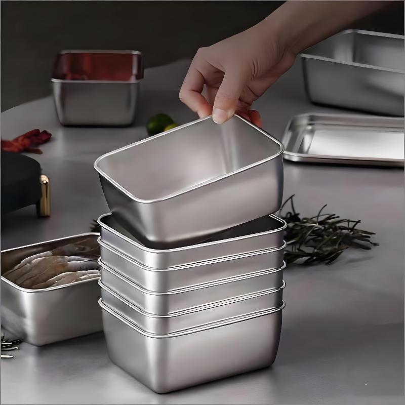 1Pcs/2Pcs Stainless Steel Food Storage Containers With Lids Leakproof Stackable Reusable For Camping Picnics School