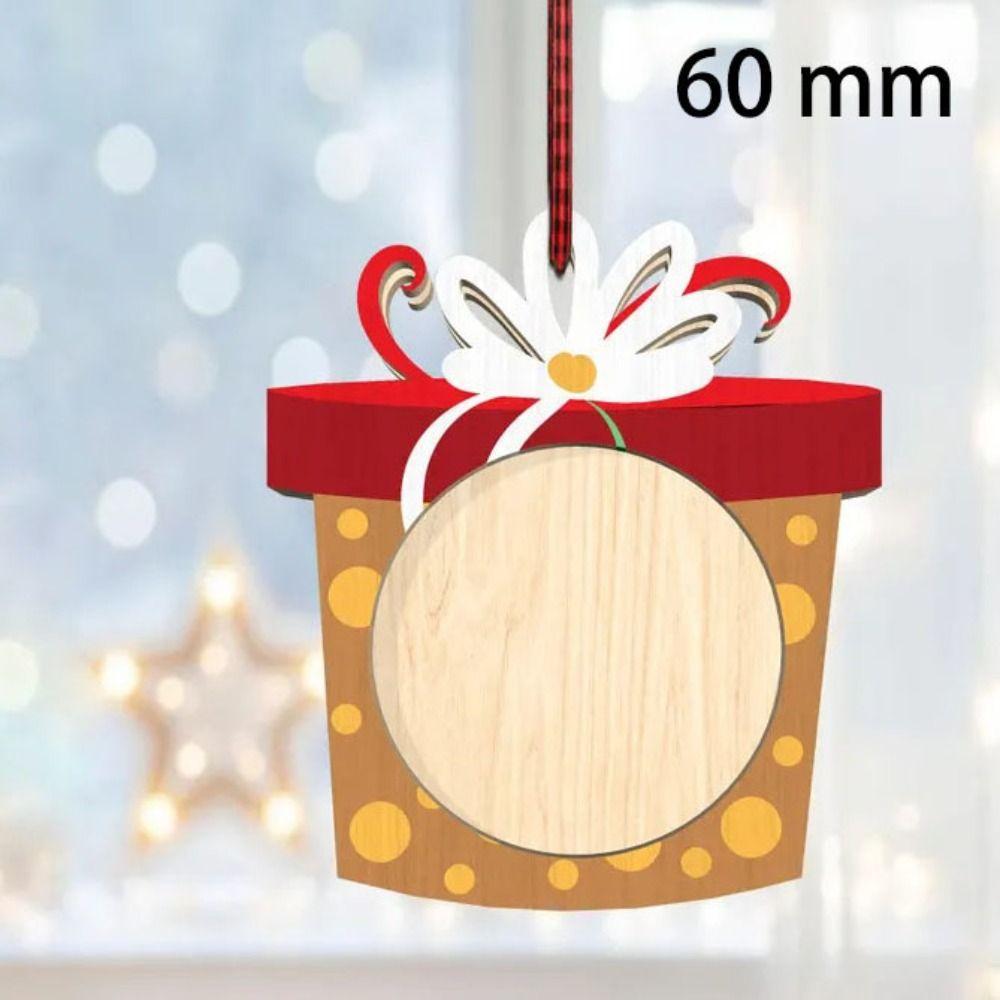 with Hanging Ropes Photo Frame Wooden Xmas Tree Decorations Picture Ornaments for Christmas Tree