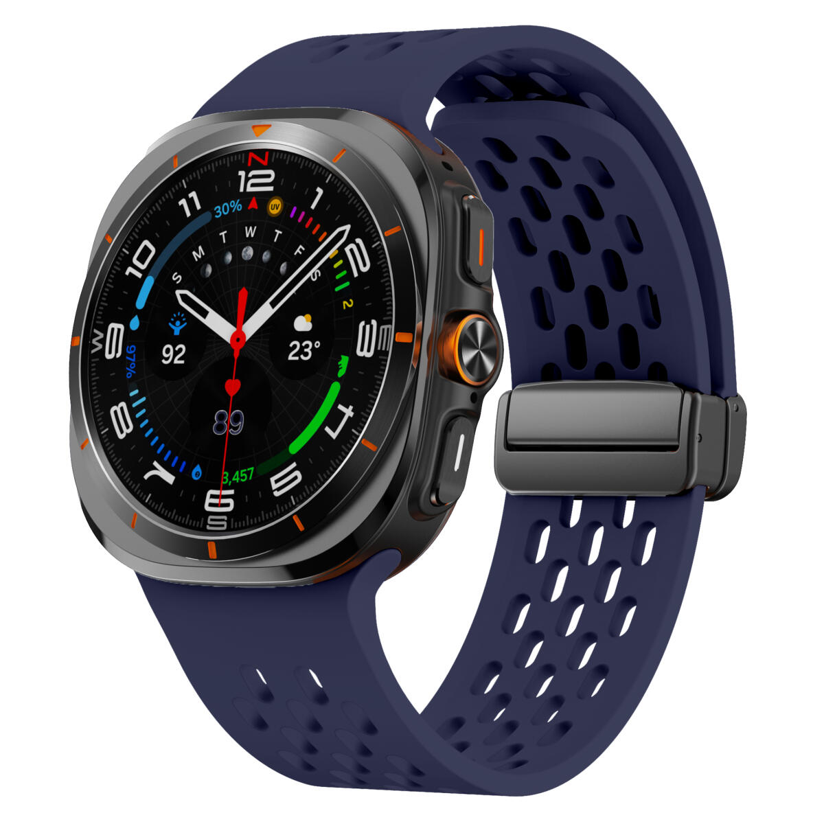 

Спортивные ремешки One Click для Samsung Galaxy Watch 7 Ultra 47 мм 2024 г., новые, без зазоров, быстросъемные, мягкие, силиконовые, дышащие, для женщин и мужчин for galaxy watch Ultra полуночно-синий