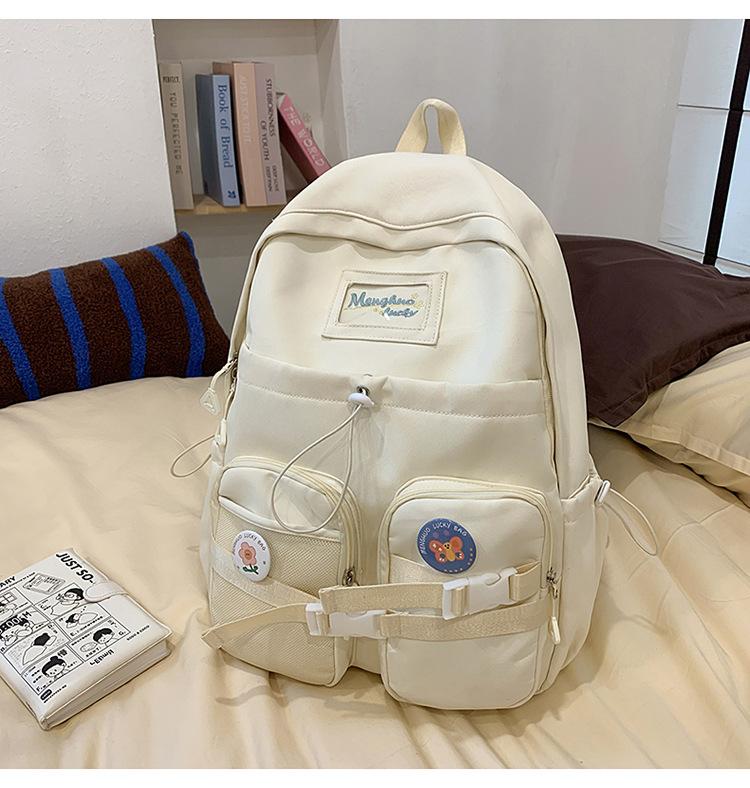 School Bag 2025 New School Bag Female Ins Wind Korean Color Contrast College Wind Early High School Students Multi-compartment Treasure Backpack