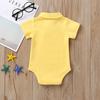 Romper z kołnierzykiem Oddychający bawełniany kombinezon dla noworodka z krótkim rękawem dla chłopca i dziecka