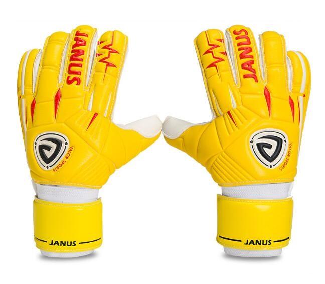 Janus Roll Finger Goalkeeper Gloves Goalie Keeper GK Gloves with Removable Finger Save Protection Size 7 8 9 10 New Yellow Practical Use