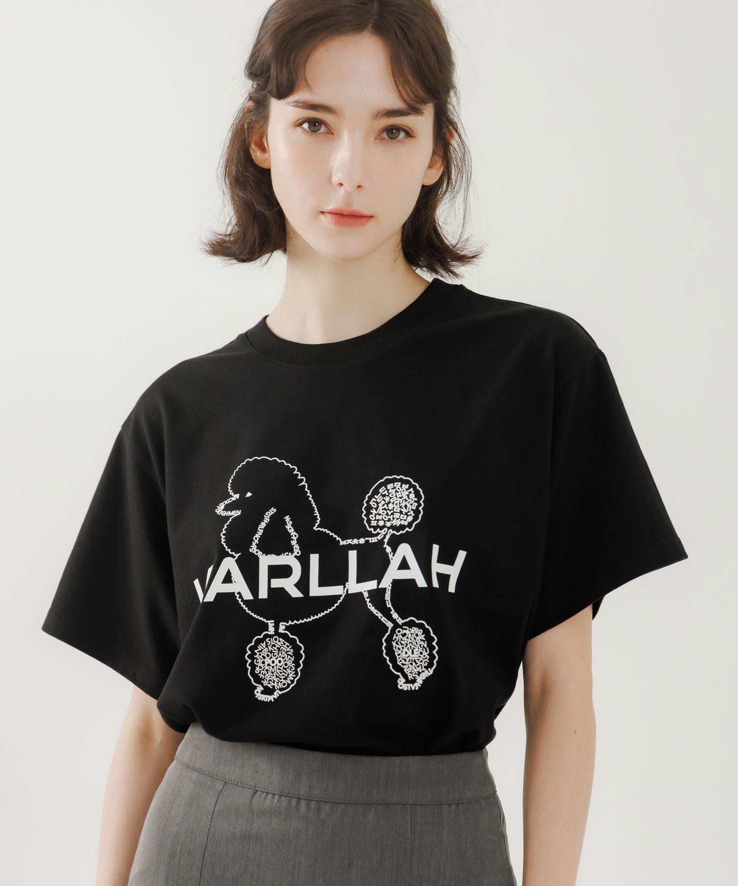 Kalla Poodle Print Short Sleeve T-Shirt - Black Black/Free