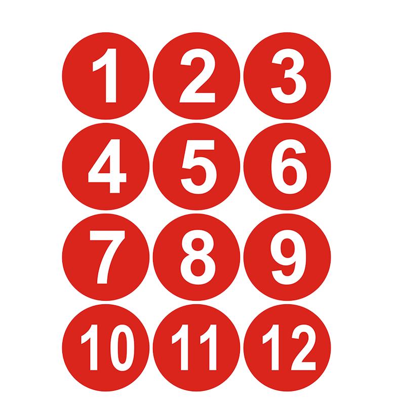 Waterproof PVC Round Number Stickers 10cm Diameter