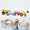 Assortiment de décorations de gâteau de voiture, 24 pièces, pics à cupcakes d'anniversaire pour enfants