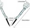 1-6PCS Halloween Skeleton Hand Bone Ghost Arm Prop Yard Insert Decoration for Haunted House Outdoor Party Horror Scene Use