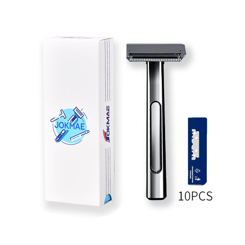 Durable And Safe Jokmae Suspended Blade Thickness Chrome Double-Edged Safety Razor Half Blade Shaver Box For Male Metal Handle Shaving Razor