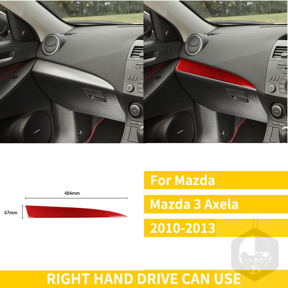 Red Carbon Fiber Whole Interior Stickers For Mazda 3 Axela 2010-2013 Car Accessories Dash Trim Gear Shift Console Cover Molding SW8