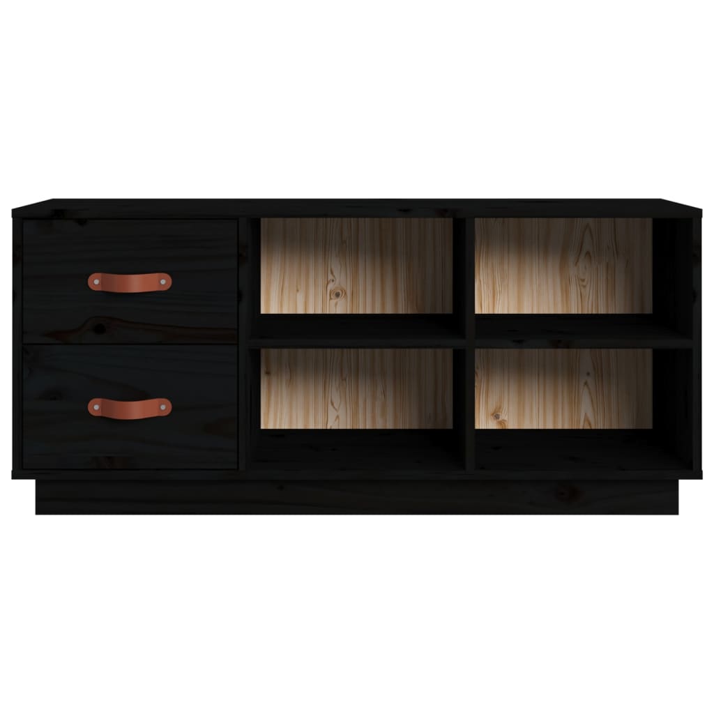 Shoe Bench Black 100x34x45 Cm Solid Pine Wood